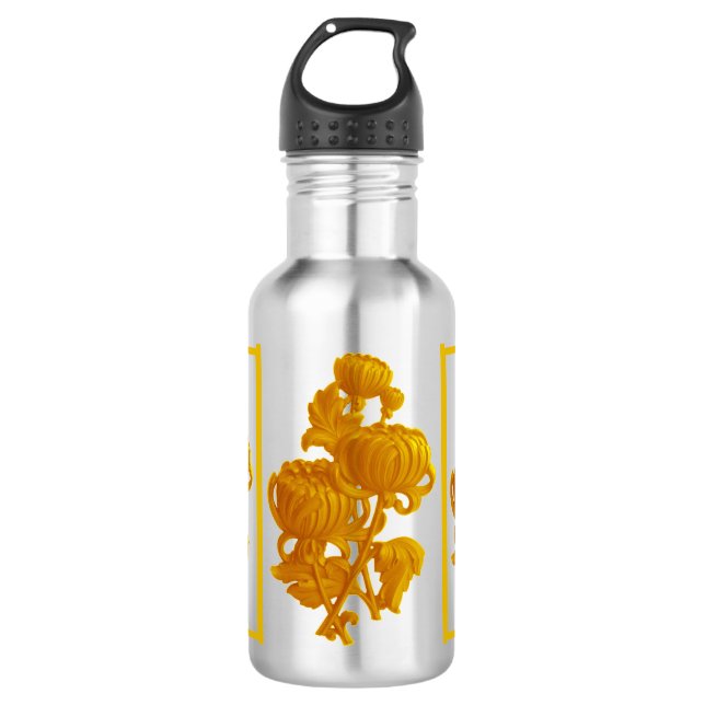 Yellow Chrysanthemum 710 Ml Water Bottle (Front)