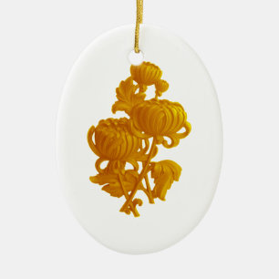 Yellow Chrysanthemum Ceramic Tree Decoration
