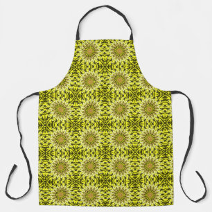 Yellow Chrysanthemum Floral Patterned Abstract  Apron