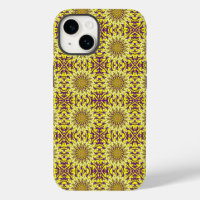 Yellow Chrysanthemum Floral Purple Patterned