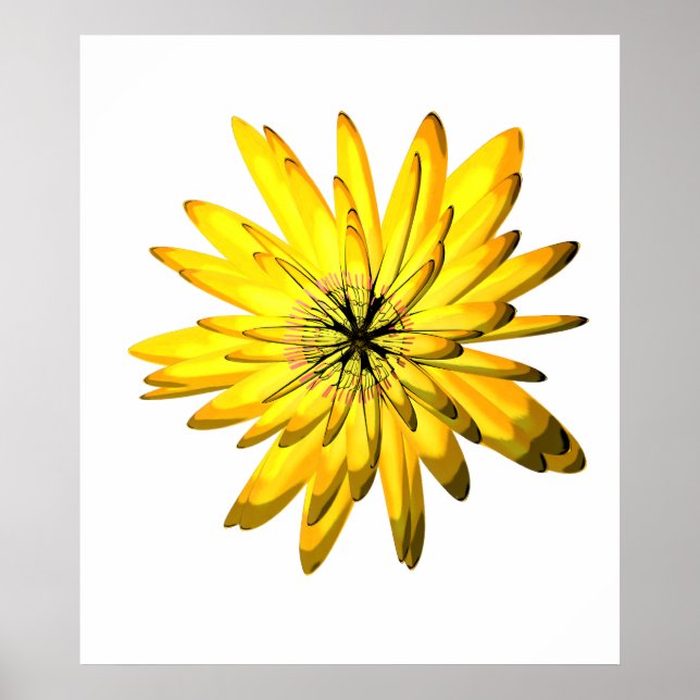 Yellow Chrysanthemum Flower Illustration Poster (Front)