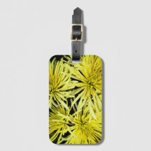 Yellow Chrysanthemum Flower Luggage Tag