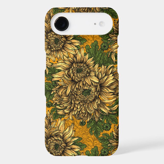 Yellow chrysanthemum flowers (Back)
