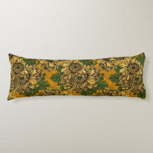 Yellow chrysanthemum flowers body cushion