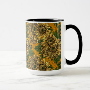 Yellow chrysanthemum flowers mug
