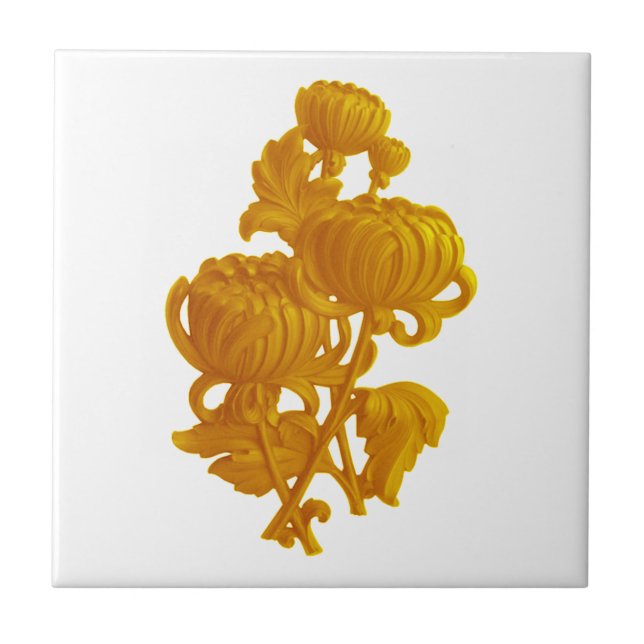 Yellow Chrysanthemum Tile (Front)