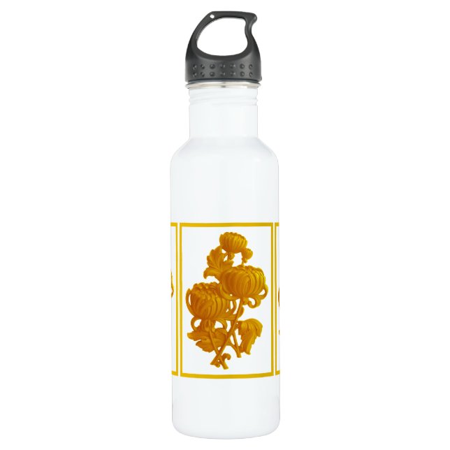 Yellow Chrysanthemum Water Bottle (Front)