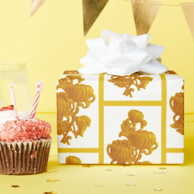 Yellow Chrysanthemum Wrapping Paper (Birthday Party)