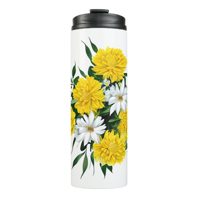 Yellow Chrysanthemums and Daisies  Thermal Tumbler (Front)