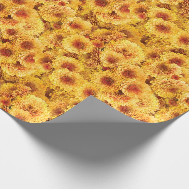 Yellow Chrysanthemums Wrapping Paper (Corner)
