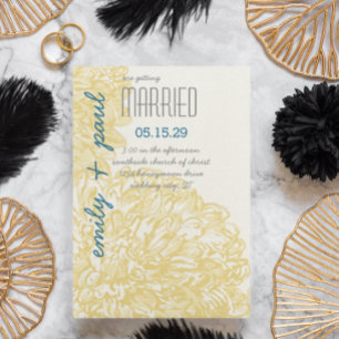  Yellow Chrysanthumum Wedding  Invitation