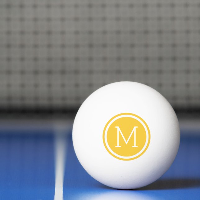 Yellow Circle Monogram Personalised Ping Pong Ball (Net)