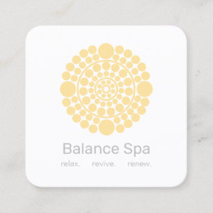 Yellow Circle Motif Logo Square Business Card