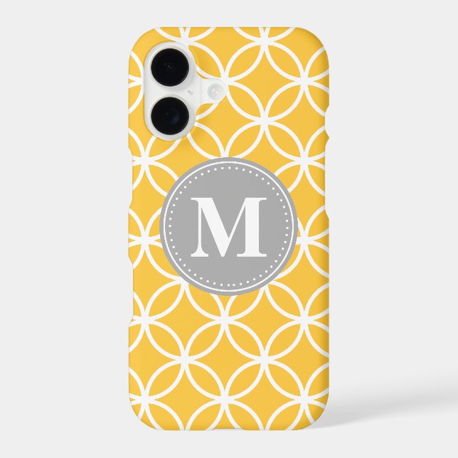 Yellow Circle Pattern Grey Monogram (Back)