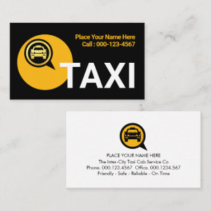 Yellow Circle Taxi Wheel Business Card