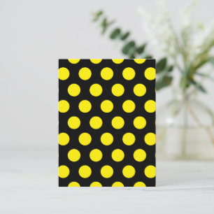 Yellow Circles on Black Background Holiday Postcard