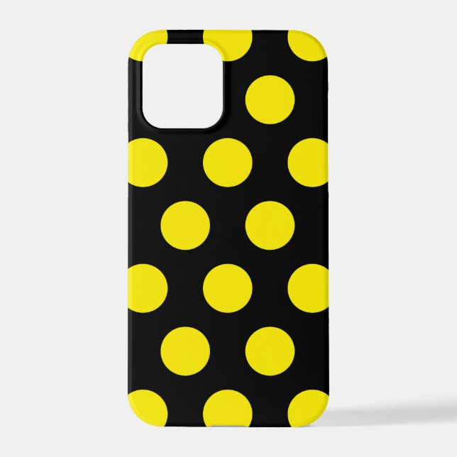 Yellow Circles on Black Background iPhone Case (Back)