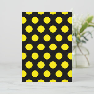 Yellow Circles on Black Background Thank You Card