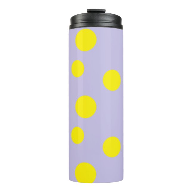 Yellow circles on purple pattern thermal tumbler (Front)