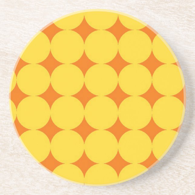 Yellow Circles Pattern Coaster (Front)