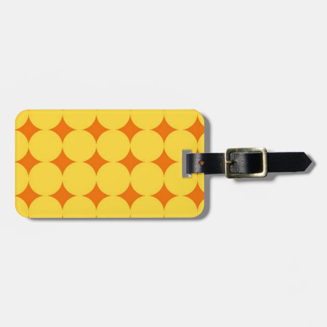 Yellow Circles Pattern Luggage Tag (Front Horizontal)