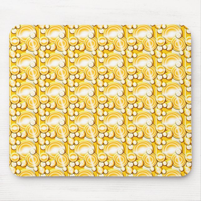 Yellow Circles Pattern Mousepad (Front)