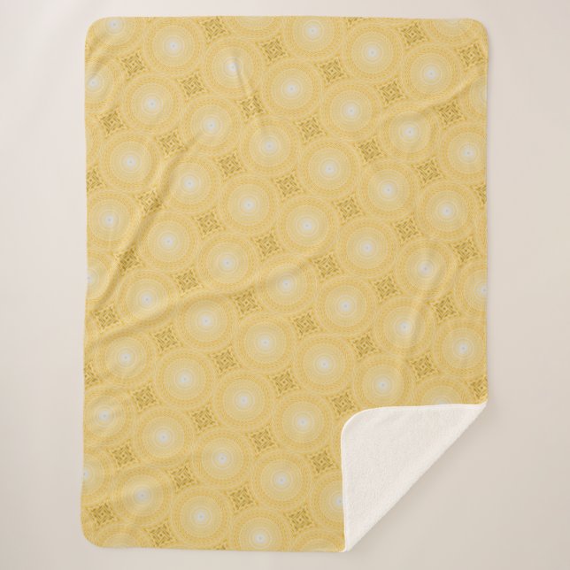 Yellow circles pattern sherpa blanket (Front)