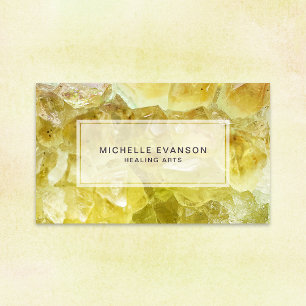 Yellow Citrine Crystal Massage Therapist Business Card