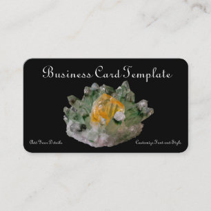 Yellow citrine green quartz crystal  business card