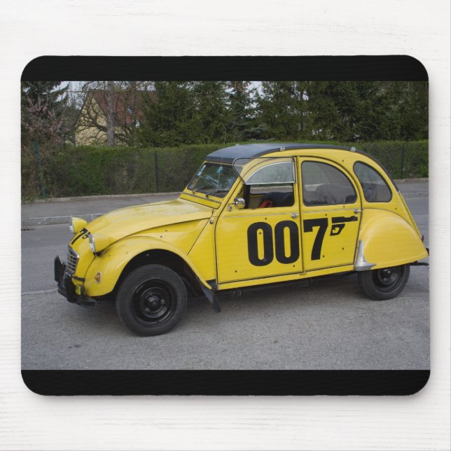 Yellow Citroën 2CV Mouse Mat (Front)
