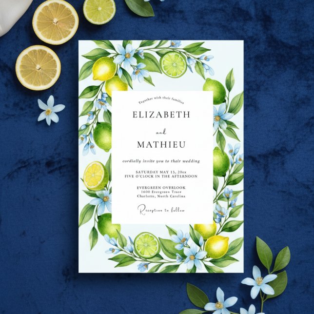 Yellow Citrus Bloom Wedding Invitation (Creator Uploaded)