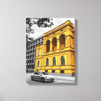 Yellow City Building Minimalist Colour Photography Canvas Print