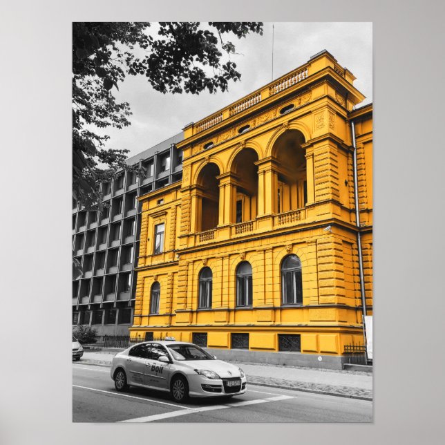 Yellow City Building Minimalist Photography Poster (Front)