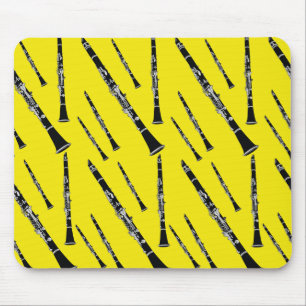 Yellow Clarinet Pattern Mouse Mat