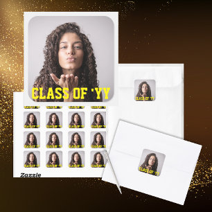 Yellow Class of 2024 Senior Photo Square Seal