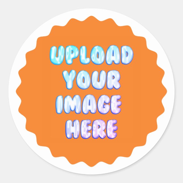 Yellow Classic Round Sticker with a Business Logo (Front)