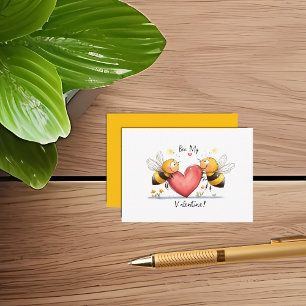 Yellow Classroom Bee My Valentine Card