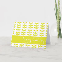 Yellow Climbing Plants Custom Happy Birthday Card
