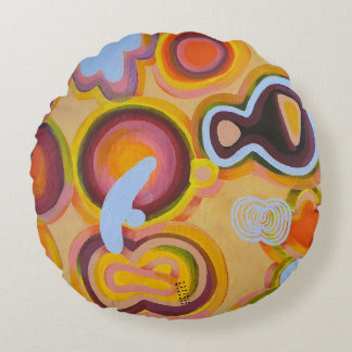 yellow clock round cushion