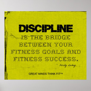 Yellow Cloth Black Thread Fitness Discipline Poster