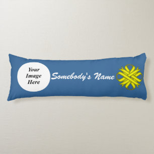 Yellow Clover Ribbon Template by Kenneth Yoncich Body Cushion