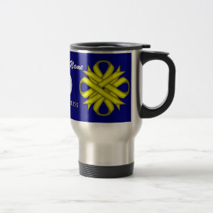 Yellow Clover Ribbon Tmpl by Kenneth Yoncich Travel Mug