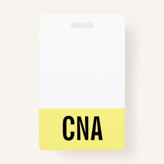 Yellow CNA Badge Double-Sided ID Badge
