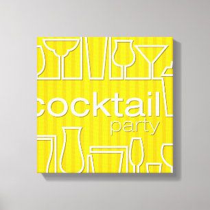 Yellow cocktail party canvas print