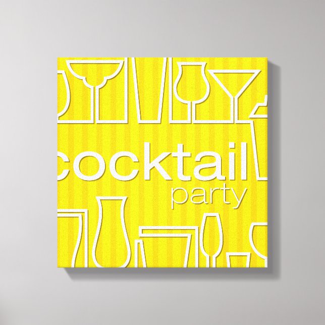 Yellow cocktail party canvas print (Front)