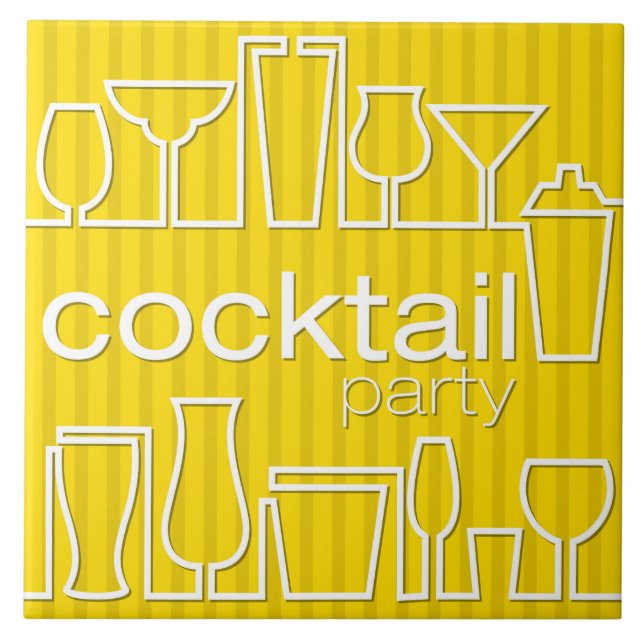Yellow cocktail party tile (Front)