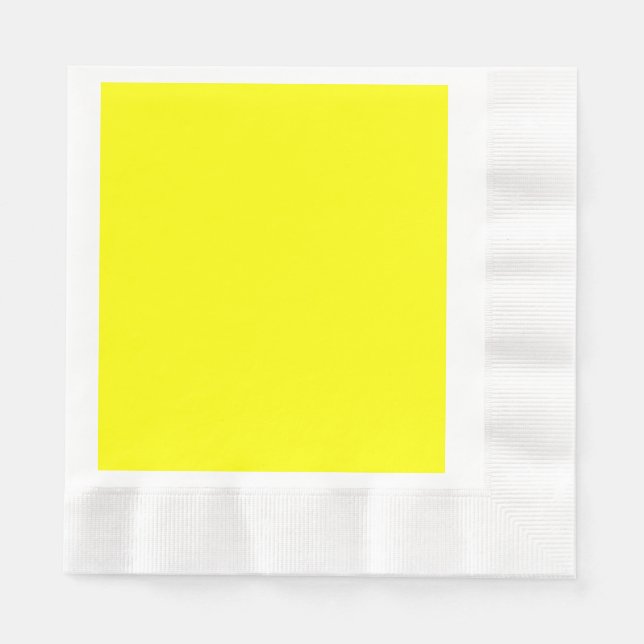 Yellow Coined Luncheon Paper Napkin (Front)
