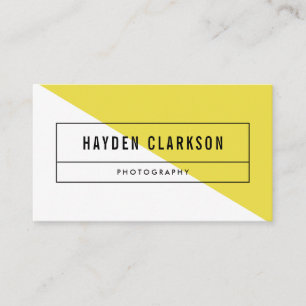 Yellow Colour Block Modern Business Card