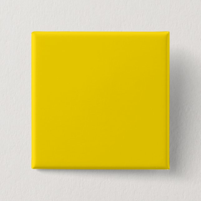 Yellow Colour Square Pinback 15 Cm Square Badge (Front)