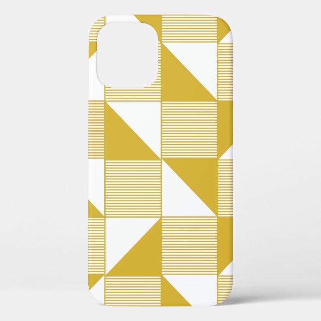 Yellow colour with triangle shape and lines on whi Case-Mate iPhone case (Back)